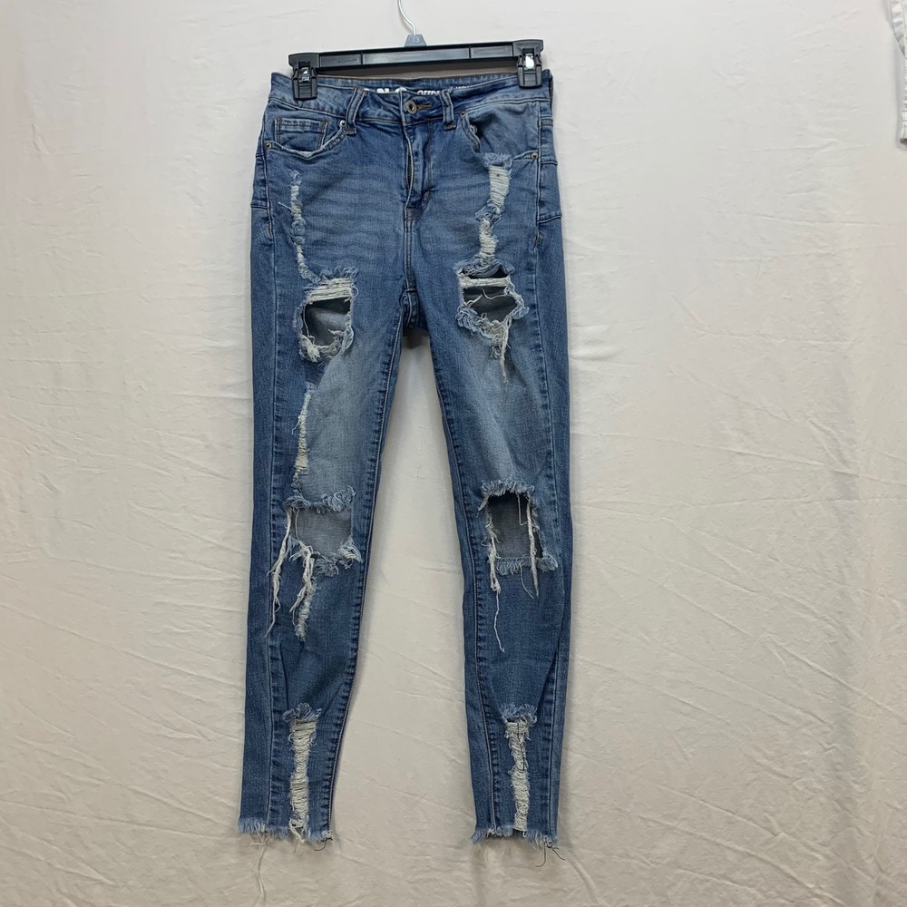 S.O.N.G.‎ Curvy High Rise Skinny Ankle Distressed Jeans Blue Size 3/26